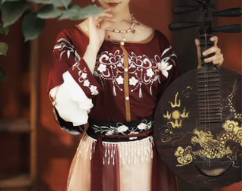 ?【风尚价】耀春花瑶归原创汉服女坦领三件套...