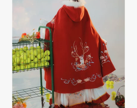 耀春林间鹿正品原创明制斗篷拜年汉服女中国风...