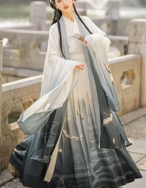 滕王阁汉服女正品原创中国风晋制白菜全套