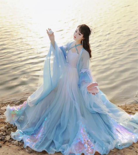 汉旭  龙女泪 xs 太长了，本人穿着拖地...