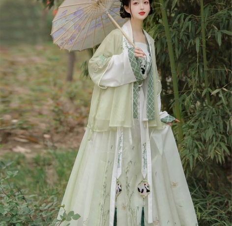 汉旭原创汉服女明制夏季马面裙团子对交穿半袖...