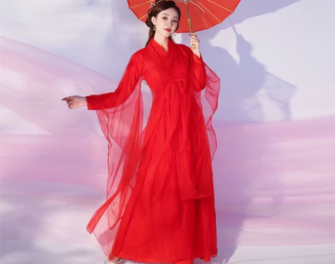 红色古装女汉服 最近迷汉服，买了好几件 新...