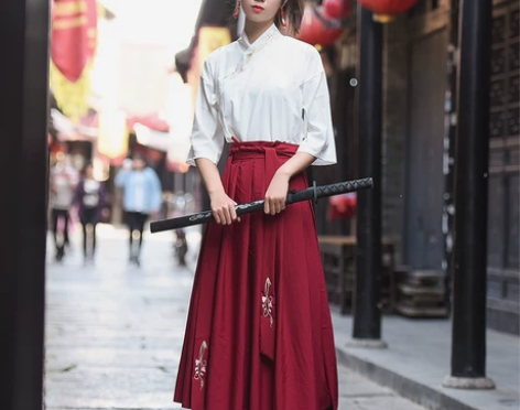 改良汉服夏装女日常装古风裙子汉元素中国风仙...