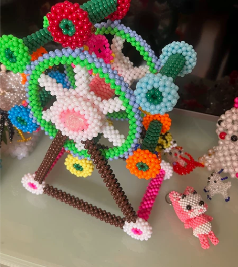 手工制作珠子艺术设计 摩天轮 自行车 雪绒...
