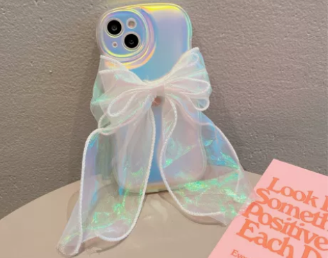 简约高级镭射蝴蝶结手机壳 适用iphone...