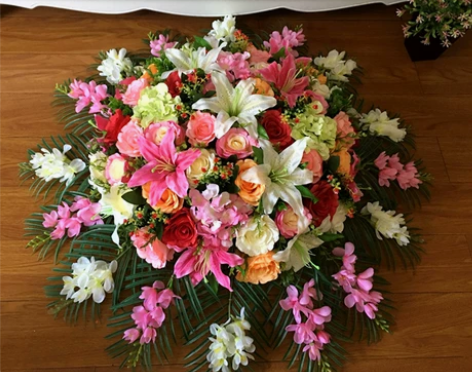 摆件绢花电动转盘花台仿真花假花装饰圆桌
