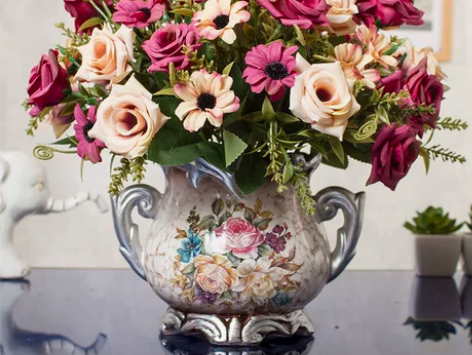 假花装饰 餐桌摆花 室内仿真插花家居摆件品...