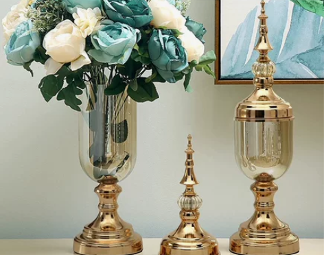 欧式花瓶摆件客厅插花美式家居餐桌干花电视柜...