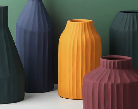 全新 生活简约创意客厅插花折纸陶瓷花瓶摆件...