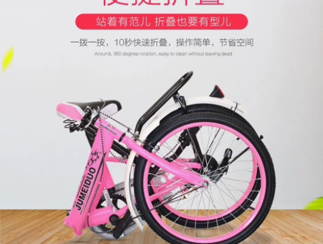 少女粉折叠自行车，295元买的，现在价格1...