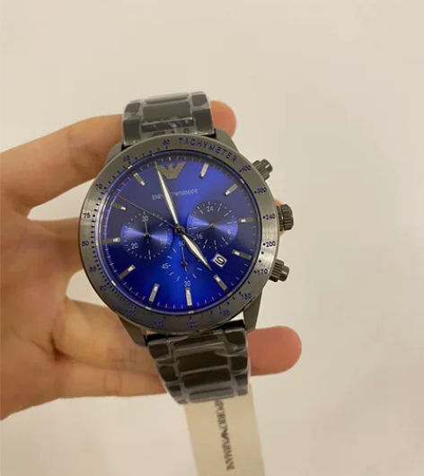 ar80045全新男表飞行员系列枪色钢带石...