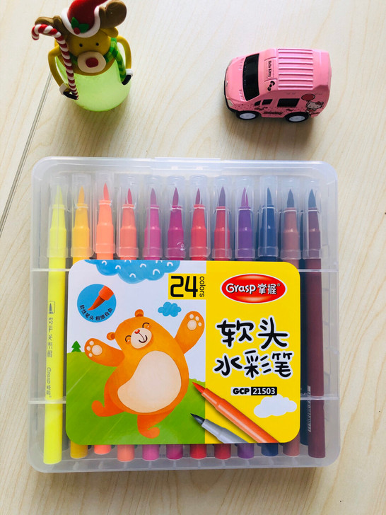 掌握水彩笔软头水彩笔幼儿园用水彩笔套装手绘...
