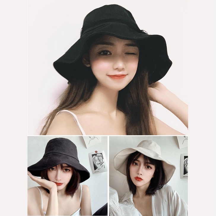 网红款渔夫帽女秋冬季百搭遮阳帽日系防晒紫外...