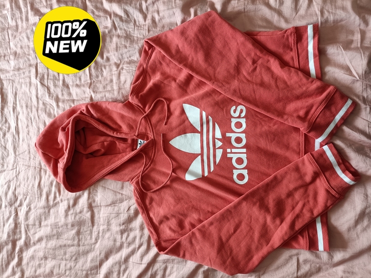 Adidas阿迪达斯三叶草hoody粉红色...