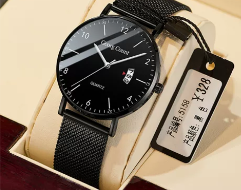 ?简约青少年高中电子表超薄手表男学生石英表...