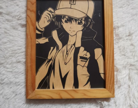 网球王子 越前龙马 纯手工动漫木刻版画 有...