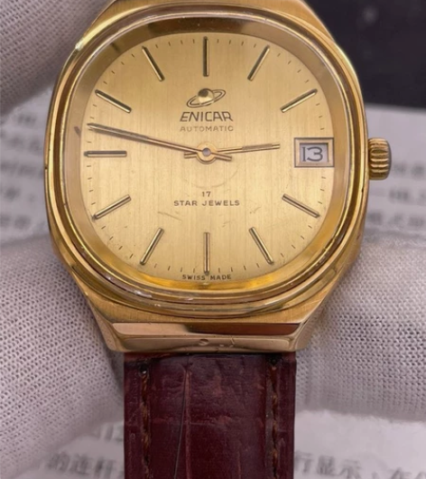 老古董收藏之瑞士英纳格机械全自动男表，表径...