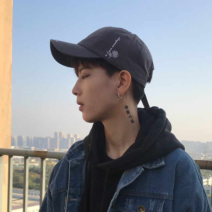 帽子男潮人牌夏天休闲百搭软顶鸭舌帽男花朵字...