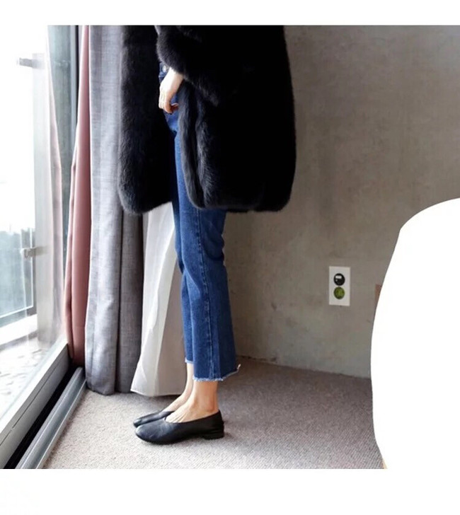 高腰阔腿chic直筒牛仔裤女九分裤韩版黑色...