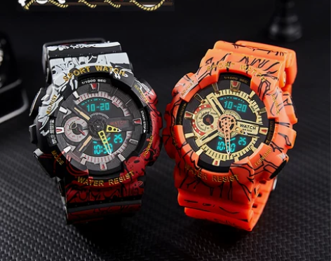 海贼王联名款电子手表男士初高中学生潮流in...