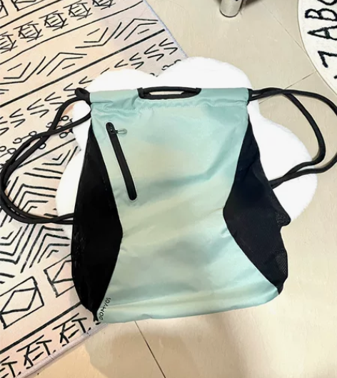 迪卡侬健身束口袋女抽绳双肩背包男运动防水篮...