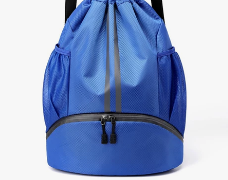 抽绳双肩包男篮球包干湿分离游泳包防水泳衣收...