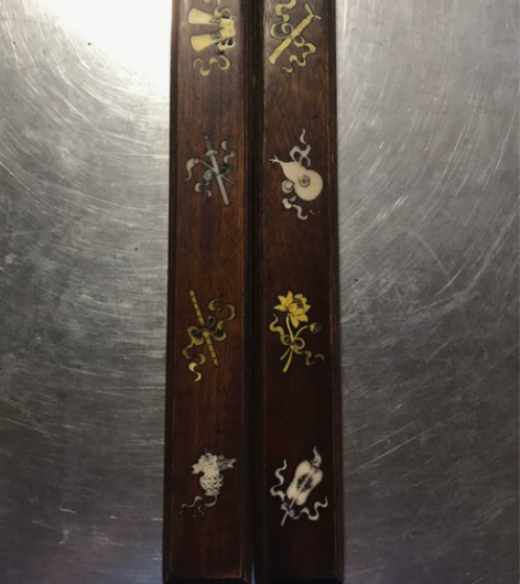 草花梨镶镇尺一对35??7.5??9 感兴...