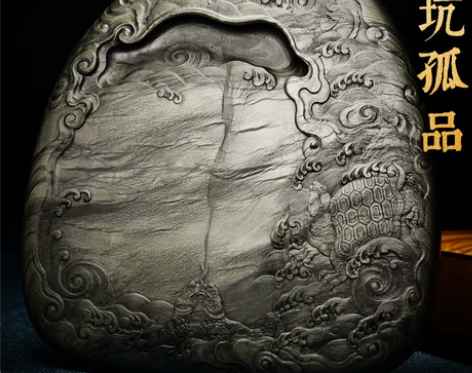 孤品名师老坑砚台四大名坑眉纹籽料精品歙砚