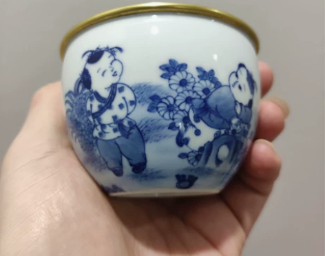 【厢雅窑】闲置景德镇柴窑五童子主人杯，全新...