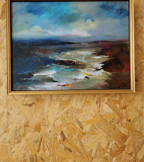 高精度喷绘风景油画，环保PS框条。尺寸：宽...