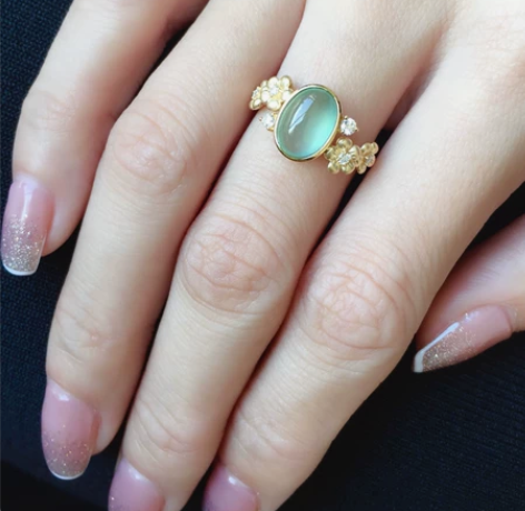 闲现出天然翡翠起光晴水翡翠戒指 超温柔的晴...