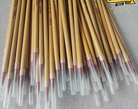 黄竹杆精致小红毛狼毫小楷毛笔，笔头规格：出...