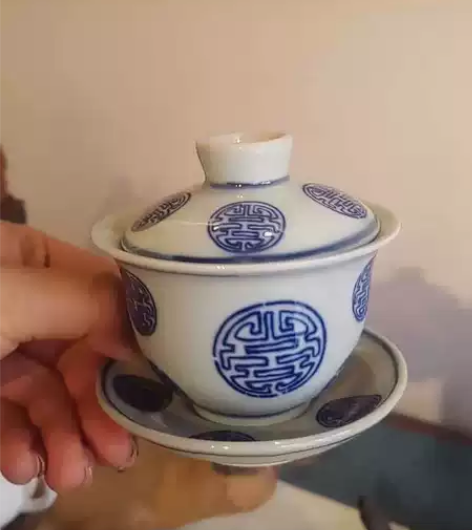 亏清盖碗景德镇手工小品盖碗纯手工手绘青花仿...