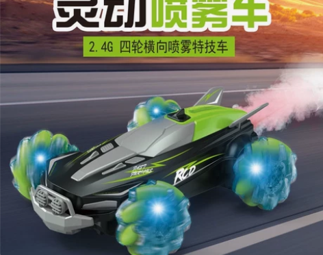 迷你遥控车手势感应灯光音乐橄榄轮带喷雾男女...