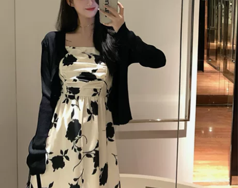 法式裙 法式长裙闪耀纤秀大码女装复古纯欲风...