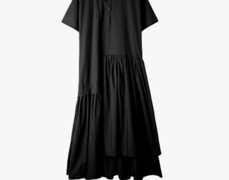 厌世风连衣裙女2019夏新款过膝智熏法式桔...