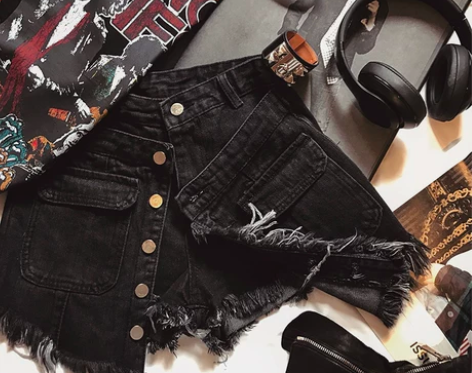 ?春夏新款女牛仔短裤裙高腰宽松百搭显瘦假两...