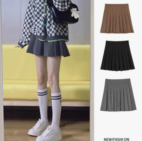 全新未穿  百褶裙 灰色  黑色  各一条...