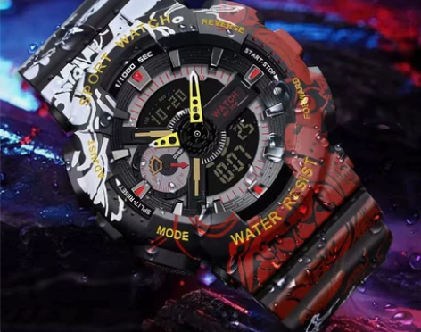 火影海贼王ins风联名电子表男女高初中学生...