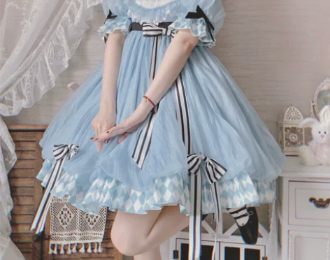 【时光凝固】淡蓝色泡泡爱丽丝lolita花...