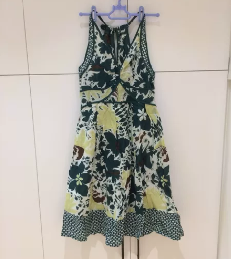 vintage 古着 绿色热带植物连衣裙 ...