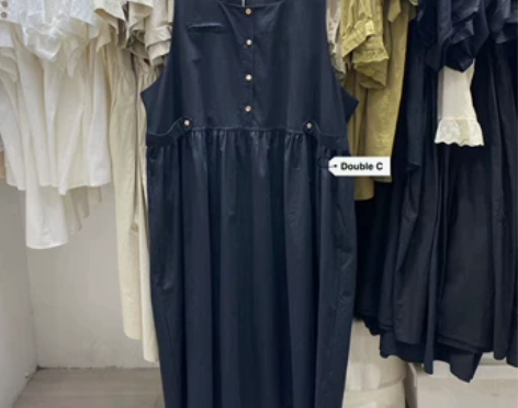 文艺范极简风日系洋气减龄别致背心裙a字无袖...