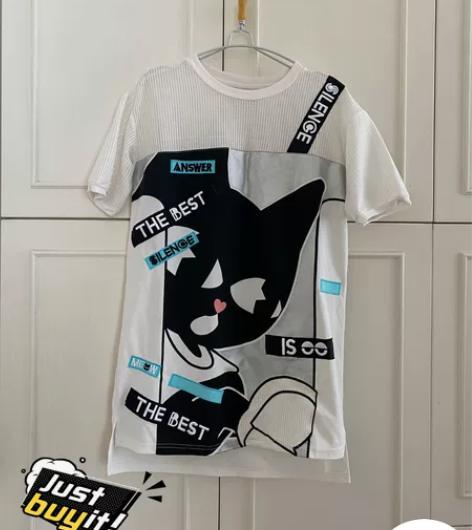 A02黑猫潮流二次元运动风连衣裙 很有趣又...