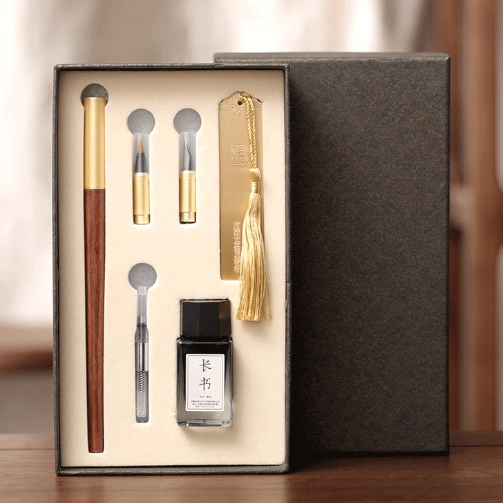 长书 钢笔式毛笔狼毫软笔可加墨便携式小楷笔...