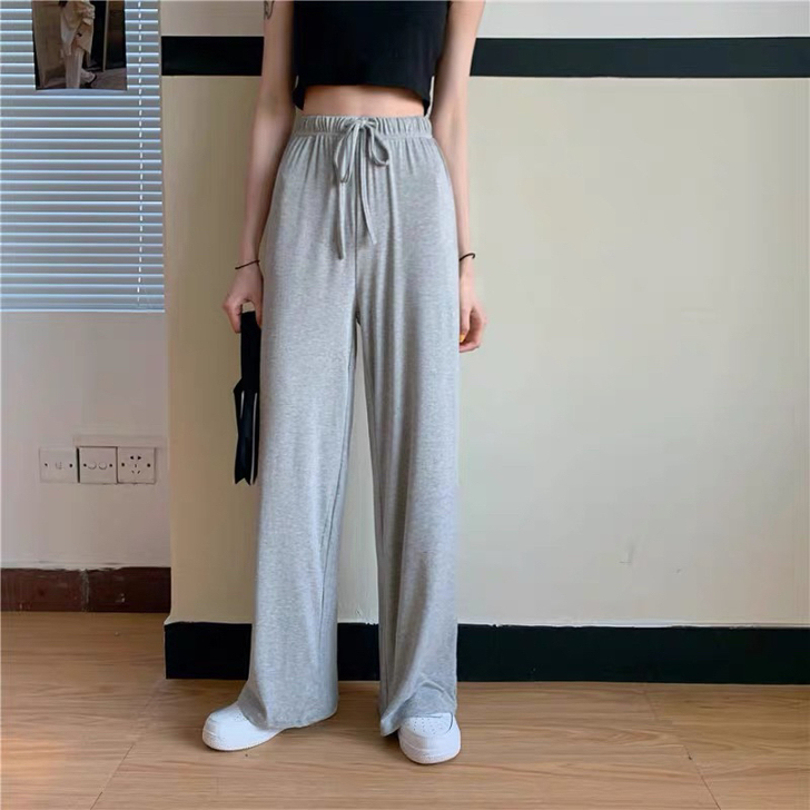 高腰垂感拖地裤子宽松休闲裤女显瘦阔腿202...