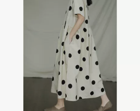 森系纯欲仙女港风甜美显瘦连衣裙 纯棉亚麻宽...