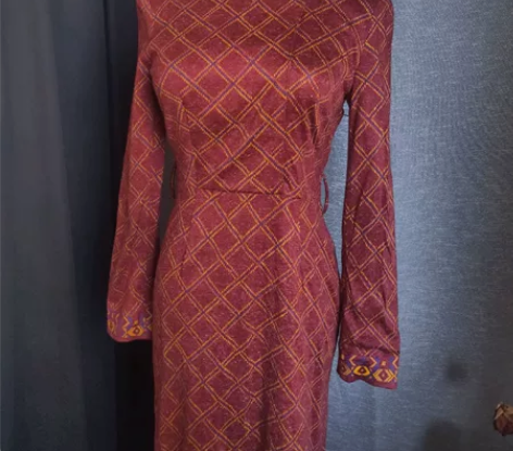 古着vintage 精品羊毛 旗袍秋冬连衣...