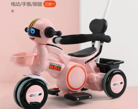 儿童电动摩托车充电三轮车男孩遥控宝宝小孩玩...