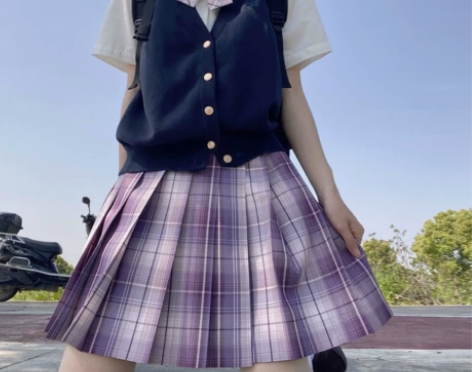 堇i色书JK制服裙正统兔缝I缝秋冬日系学生...