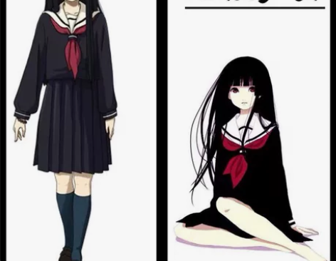 地狱少女cos 日本制服 阎魔爱水手服co...